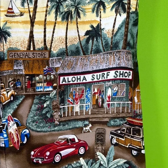 Vintage yellow and Green Puff Sleeve Sheath Midi Dress - Picture 7 of 9